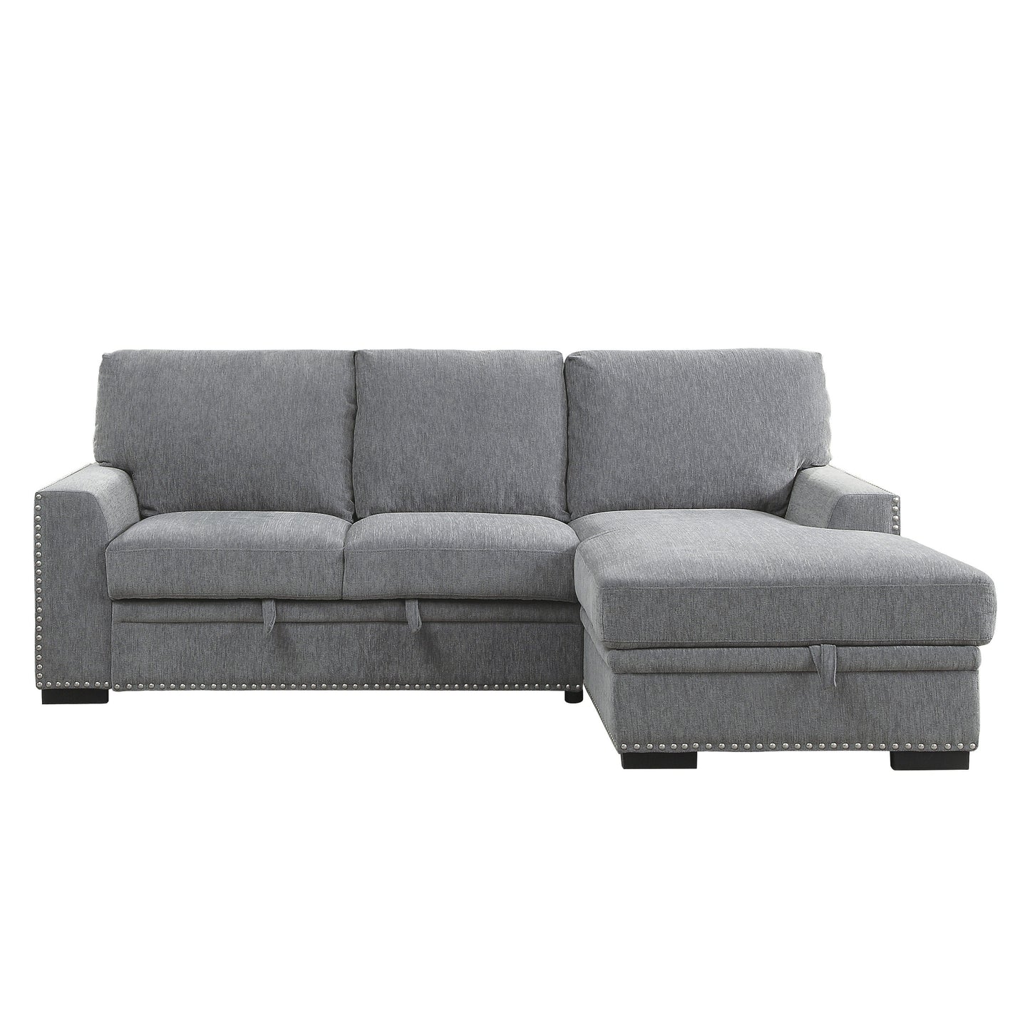 Morelia Gray RAF Storage Sleeper Sofa Chaise - 9468DG*2RC2L - Luna Furniture - Dallas Store