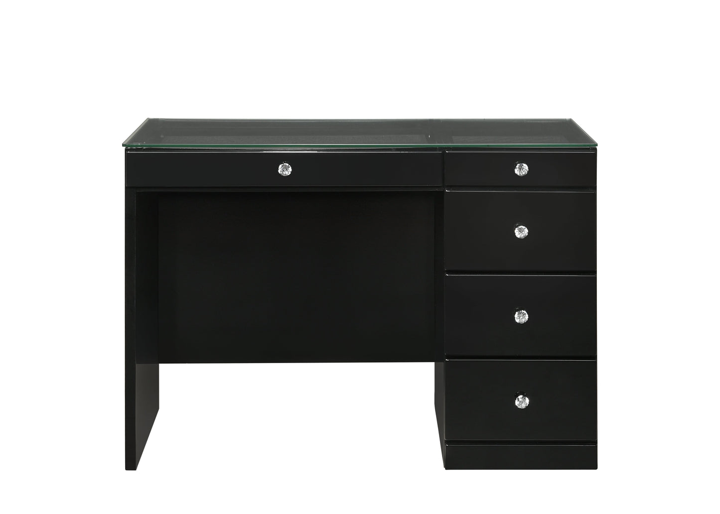 Morgan Black Makeup Vanity Set with Lighted Mirror - SET | B4851BK-91-BASE | B4851BK-91-TOP | B4850BK-91-11 | B4851BK-93 - Luna Furniture - Dallas Store