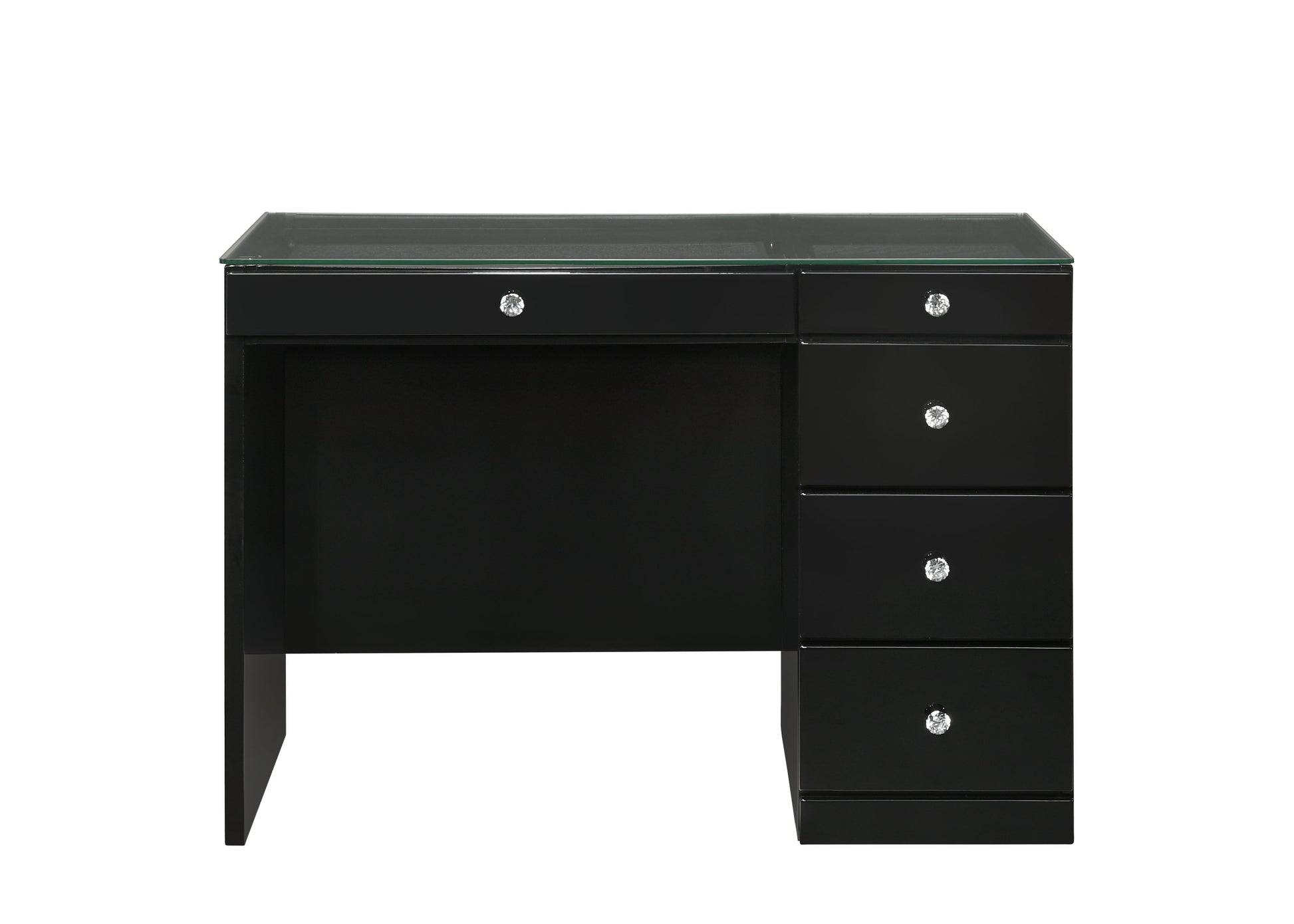 Morgan Black Makeup Vanity Set with Lighted Mirror - SET | B4851BK-91-BASE | B4851BK-91-TOP | B4850BK-91-11 | B4851BK-93 - Luna Furniture - Dallas Store