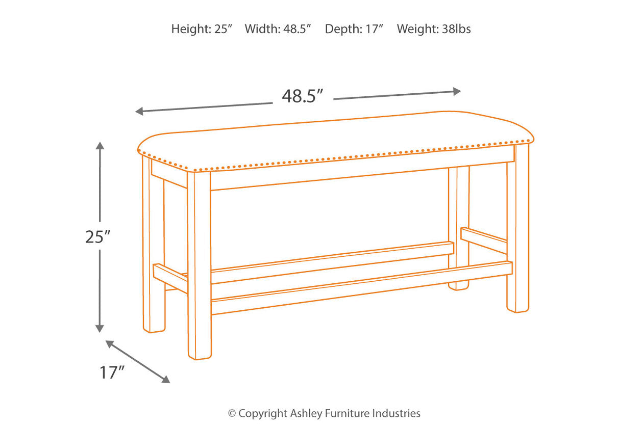 Moriville Beige Counter Height Bench - D631-09 - Luna Furniture - Dallas Store