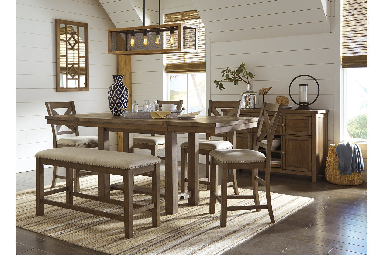 Moriville Beige Counter Height Bench - D631-09 - Luna Furniture - Dallas Store