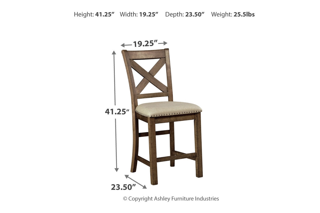 Moriville Beige Counter Height Chairs, Set of 2 - D631-124 - Luna Furniture - Dallas Store
