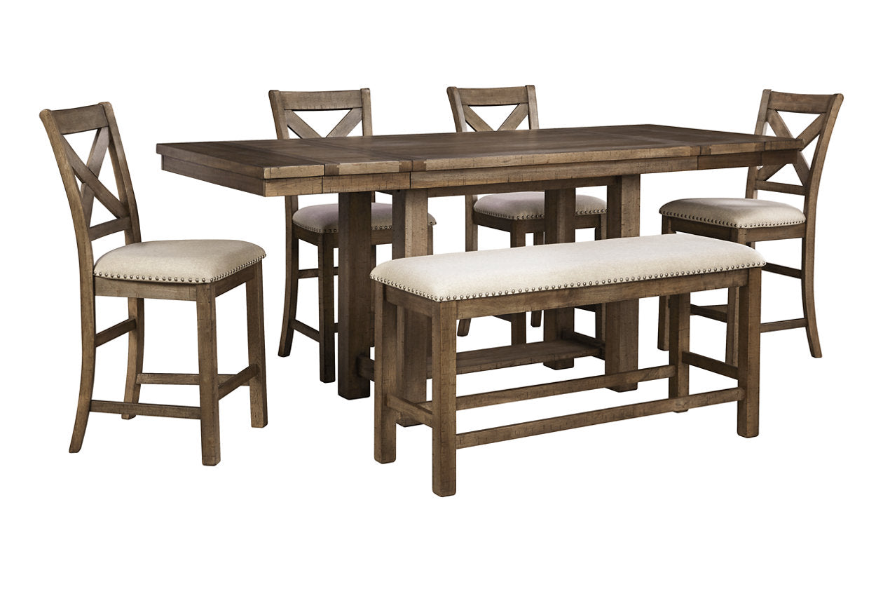 Moriville Grayish Brown Counter Height Dining Extension Table - D631-32 - Luna Furniture - Dallas Store
