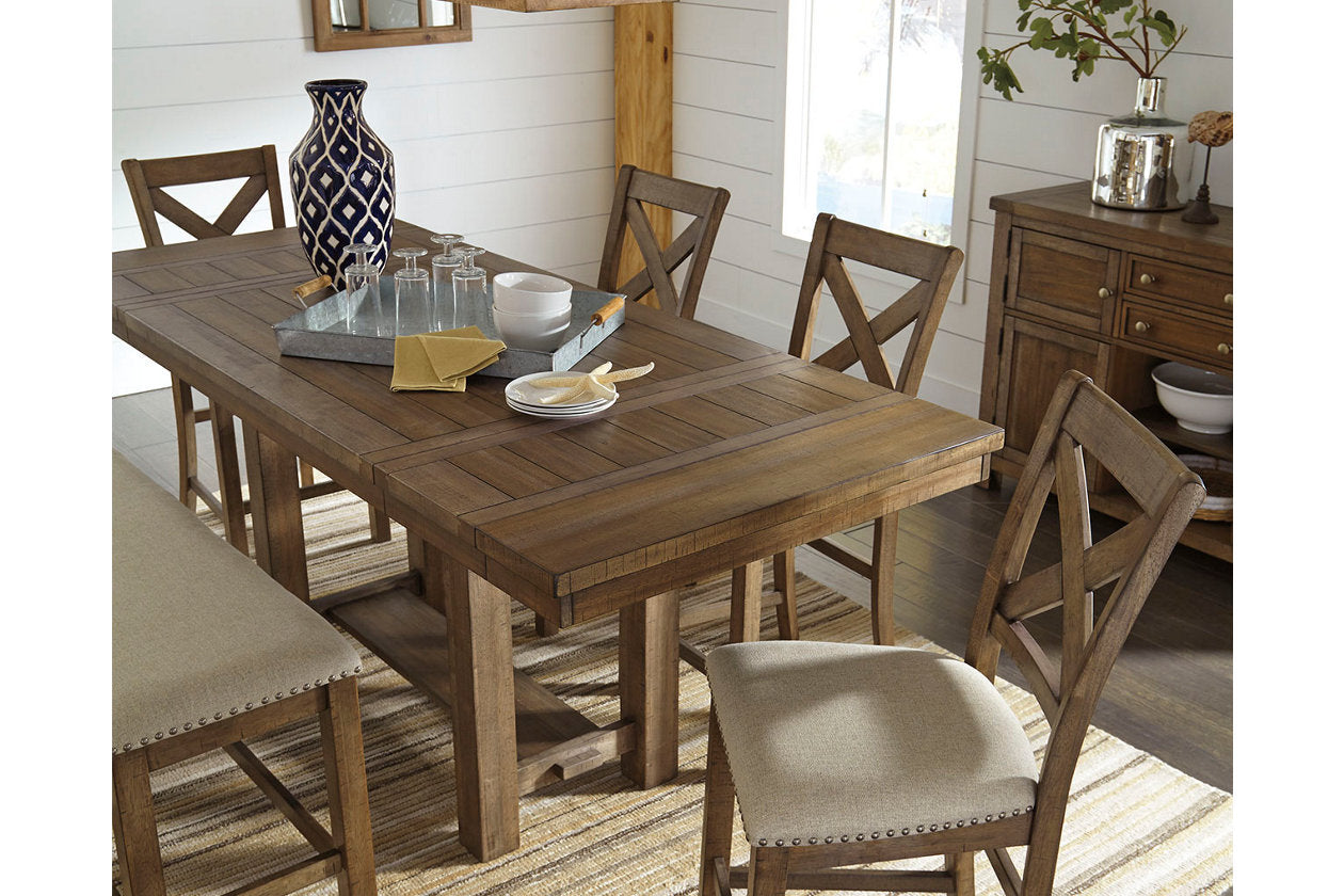 Moriville Grayish Brown Counter Height Dining Extension Table - D631-32 - Luna Furniture - Dallas Store