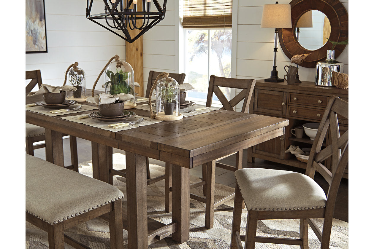 Moriville Grayish Brown Counter Height Dining Extension Table - D631-32 - Luna Furniture - Dallas Store