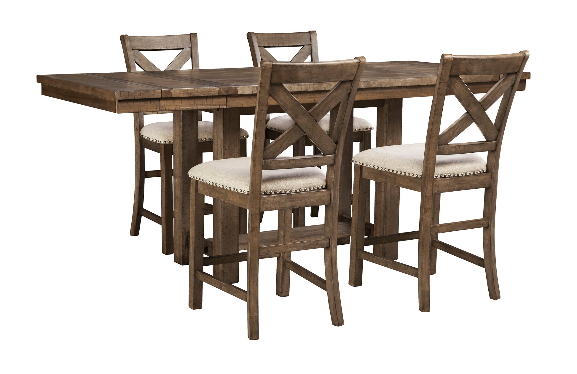 Moriville Grayish Brown Counter Height Set - SET | D631-32 | D631-124(2) - Luna Furniture - Dallas Store