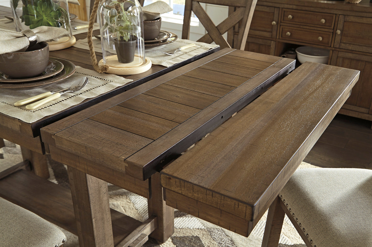Moriville Grayish Brown Counter Height Set - SET | D631-32 | D631-124(2) - Luna Furniture - Dallas Store