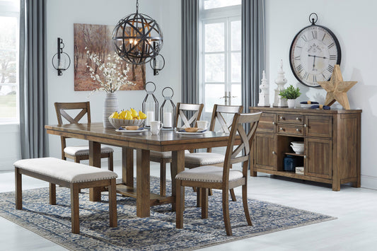 Moriville Grayish Brown Extendable Dining Set - SET | D631-45 | D631-01(2) | D631-00 - Luna Furniture - Dallas Store