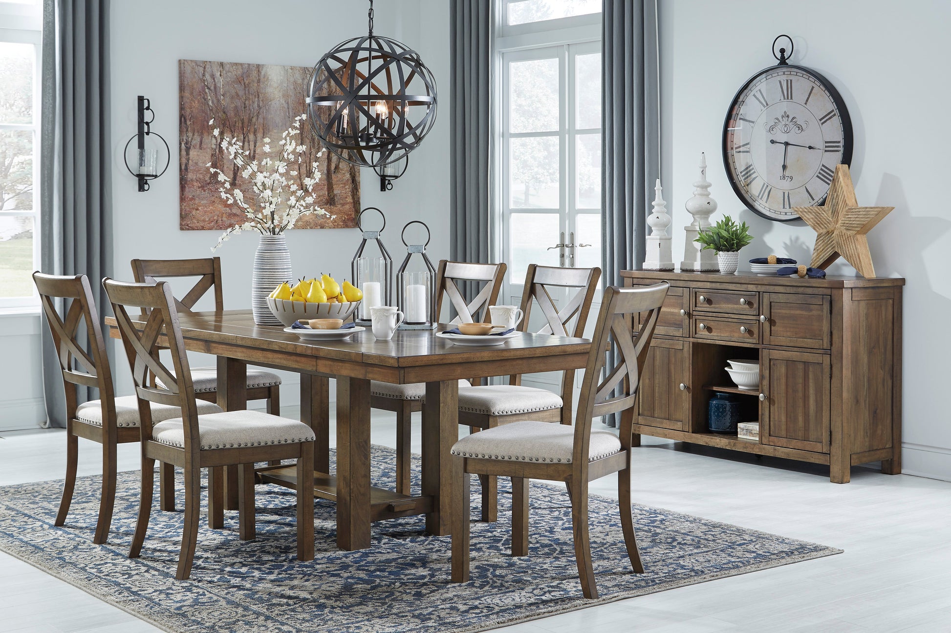 Moriville Grayish Brown Extendable Dining Set - SET | D631-45 | D631-01(2) | D631-00 - Luna Furniture - Dallas Store