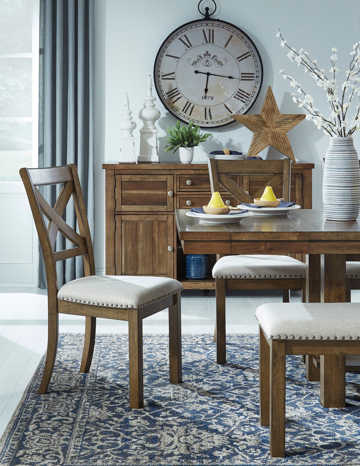 Moriville Grayish Brown Extendable Dining Set - SET | D631-45 | D631-01(2) | D631-00 - Luna Furniture - Dallas Store