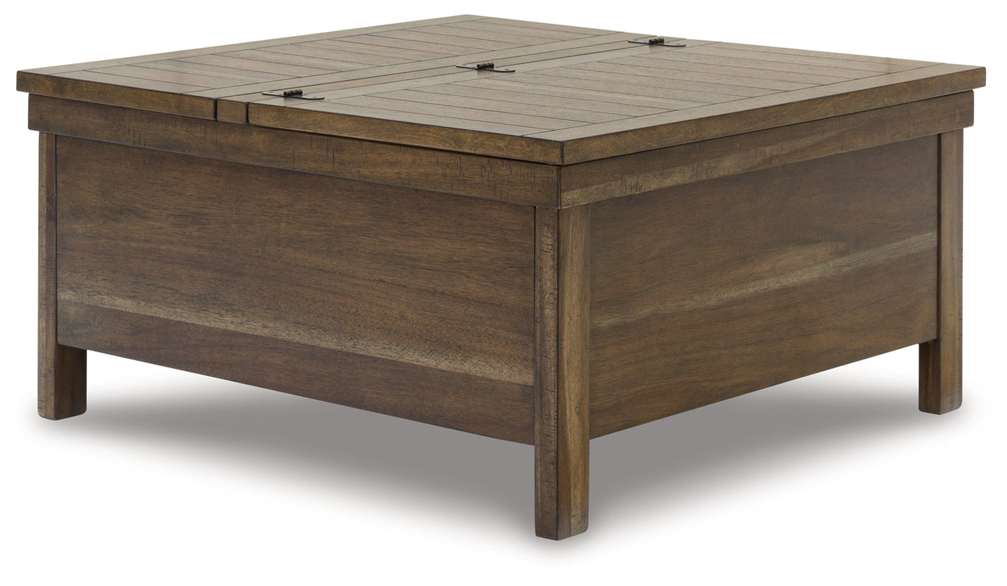 MORIVILLE Grayish Brown Lift-Top Coffee Table - T731-9 - Luna Furniture - Dallas Store