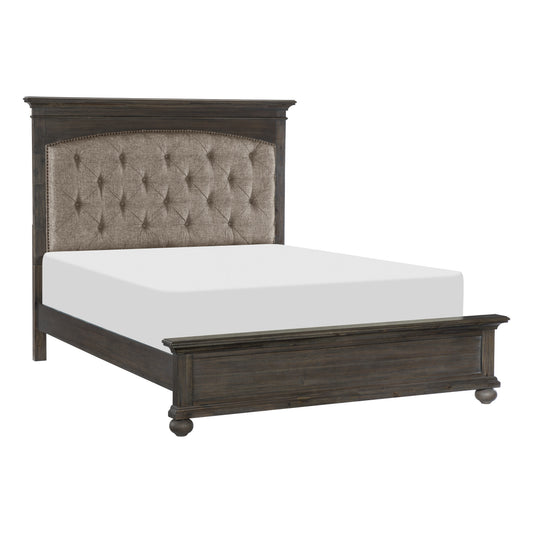 Motsinger Brown King Upholstered Panel Bed - SET | 1400K-1 | 1400K-2 | 1400-3 - Luna Furniture - Dallas Store