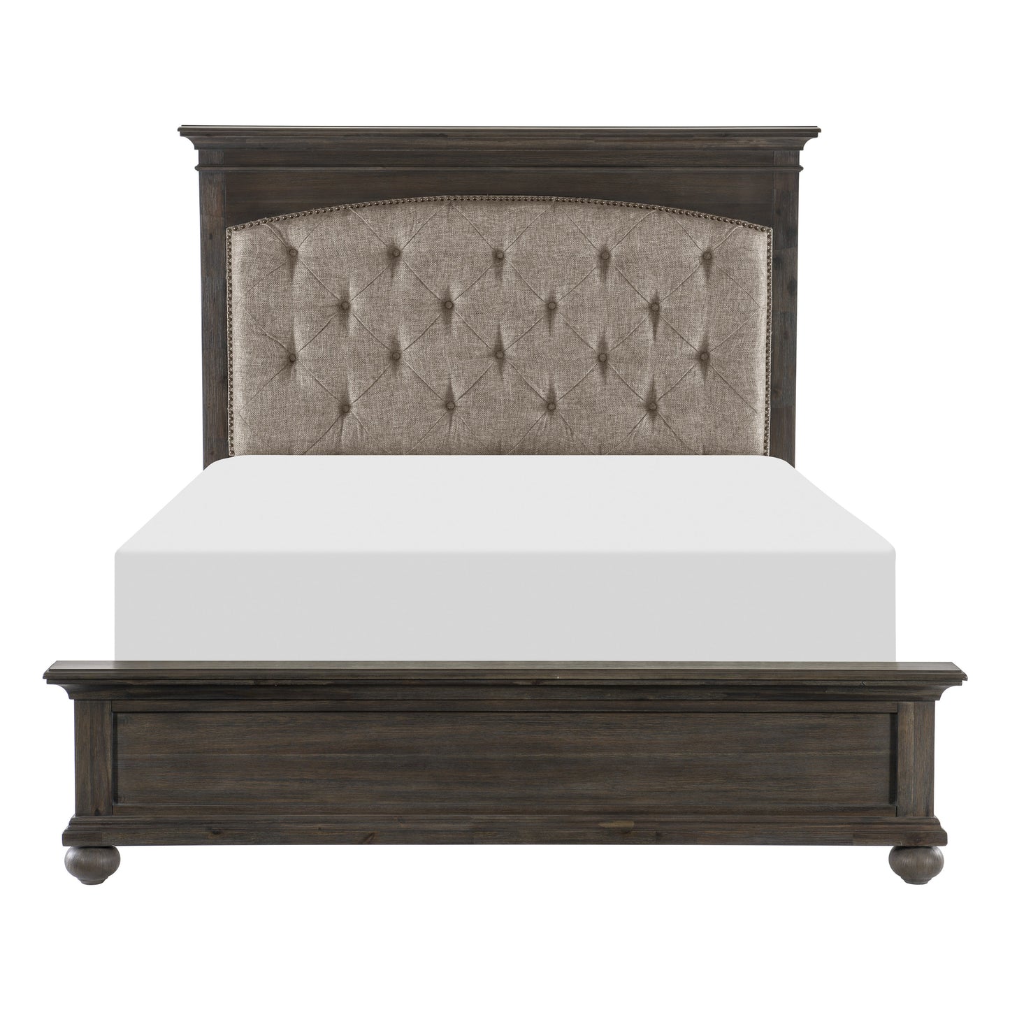 Motsinger Brown King Upholstered Panel Bed - SET | 1400K-1 | 1400K-2 | 1400-3 - Luna Furniture - Dallas Store