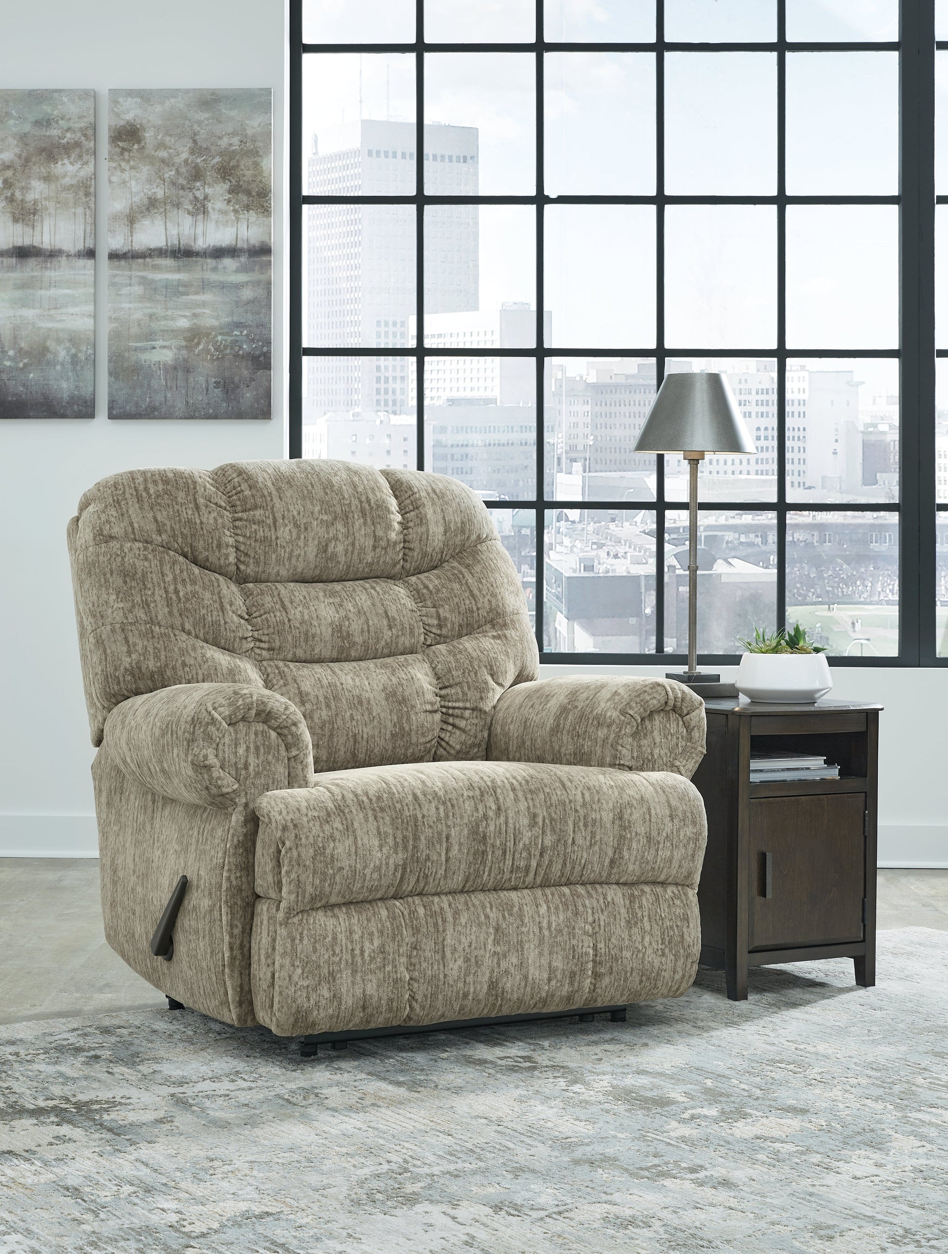 Movie Man Taupe Recliner - 6380329 - Luna Furniture - Dallas Store
