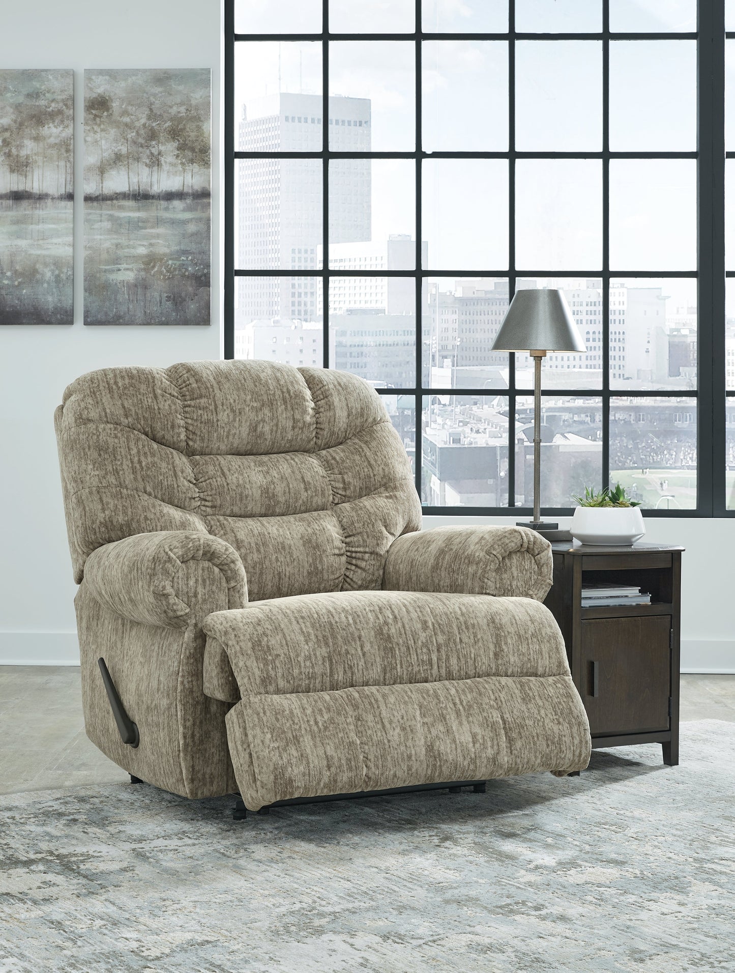 Movie Man Taupe Recliner - 6380329 - Luna Furniture - Dallas Store