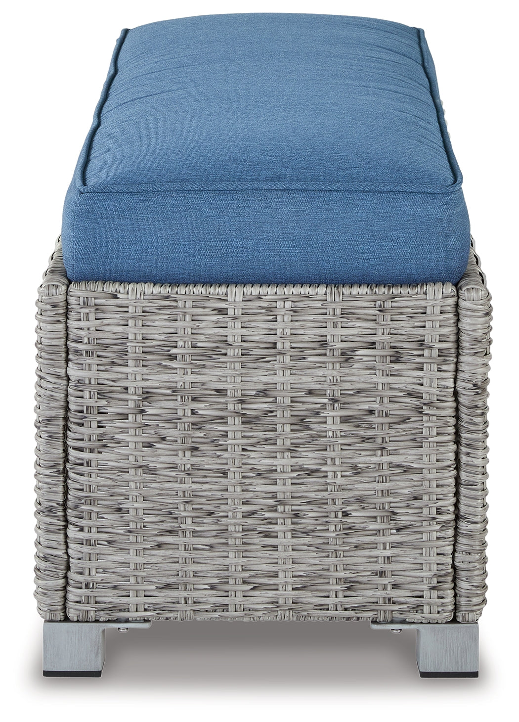 Naples Beach Light Gray Outdoor Bench with Cushion - P439-600 - Luna Furniture - Dallas Store