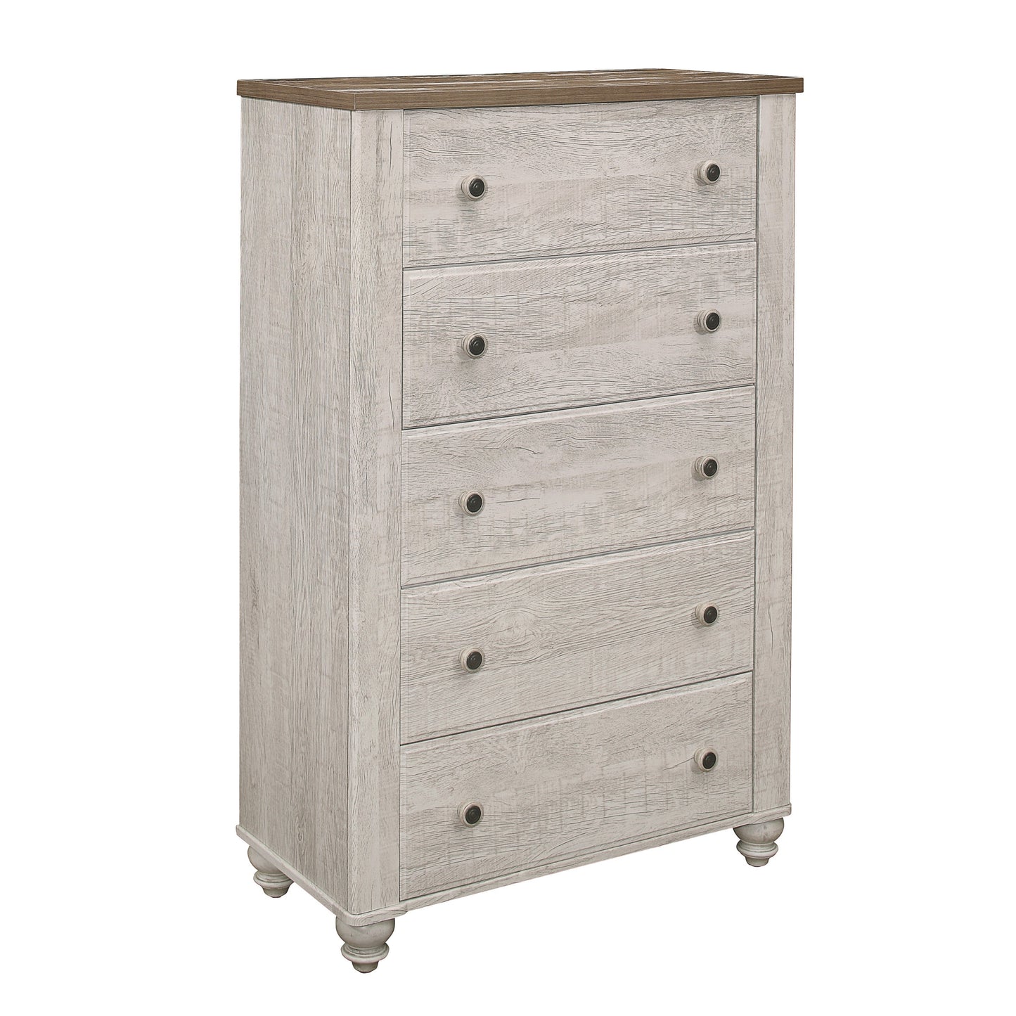 Nashville Antique White/Brown Chest - 1903-9 - Luna Furniture - Dallas Store