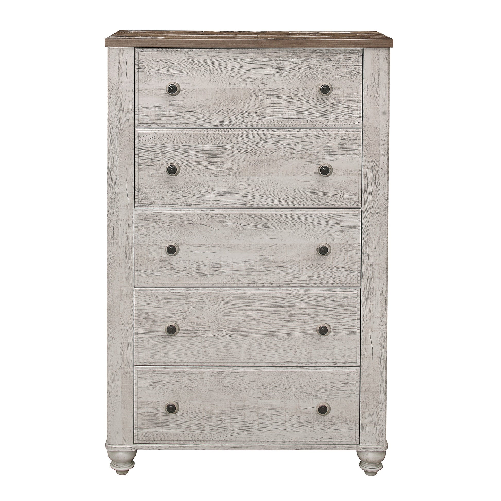 Nashville Antique White/Brown Chest - 1903-9 - Luna Furniture - Dallas Store