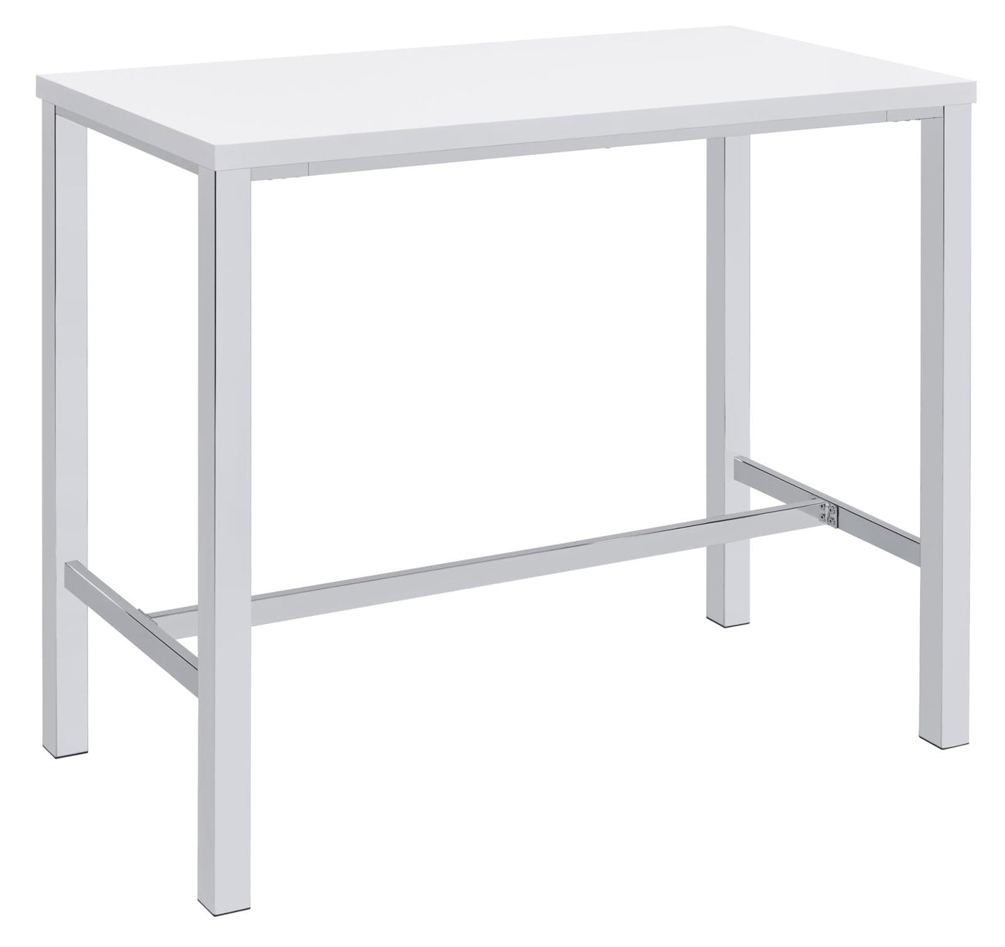 Natividad White High Gloss/Chrome 5-Piece Bar Set - 182525 - Luna Furniture - Dallas Store