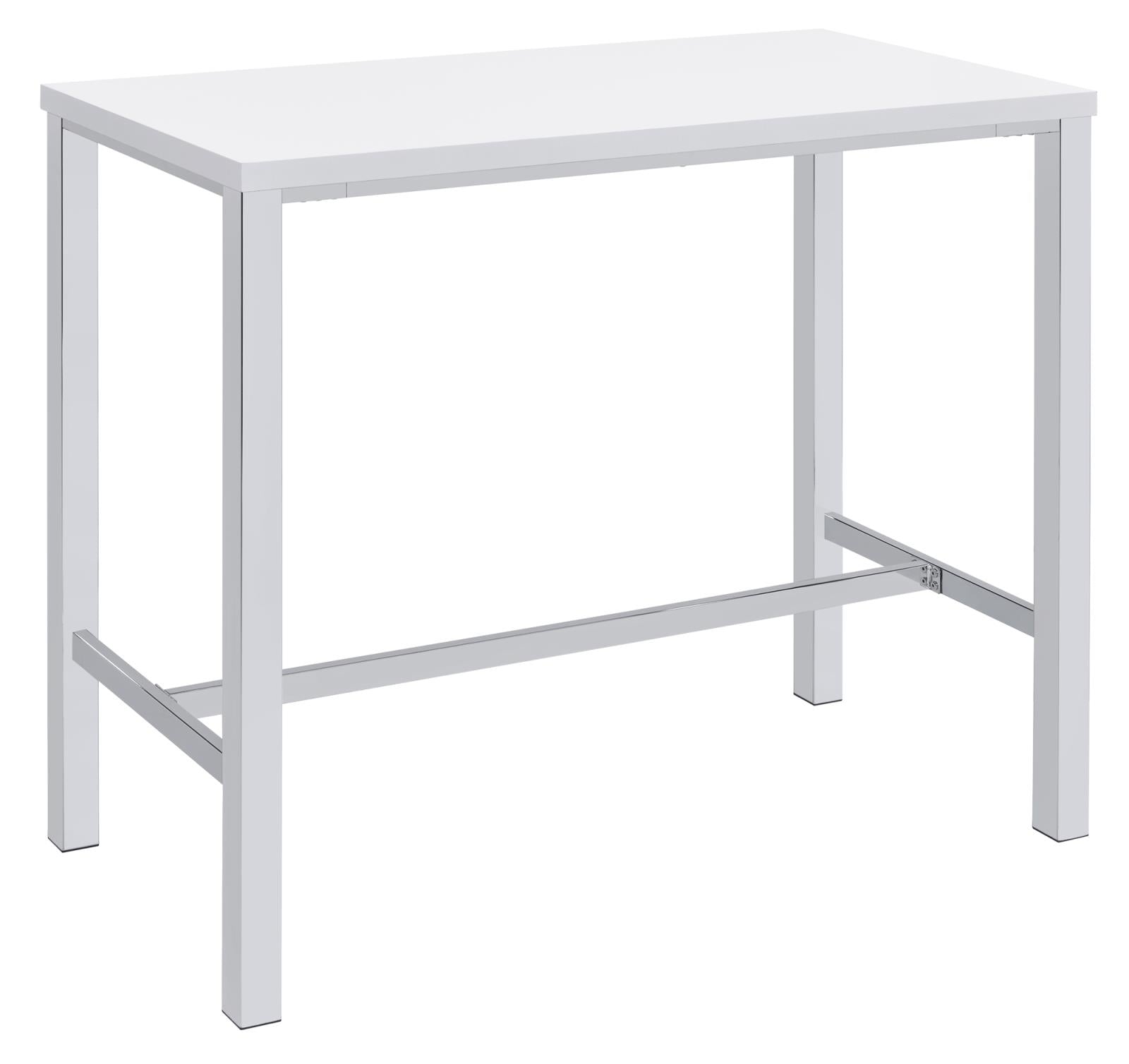 Natividad White High Gloss/Chrome 5-Piece Bar Set - 182525 - Luna Furniture - Dallas Store