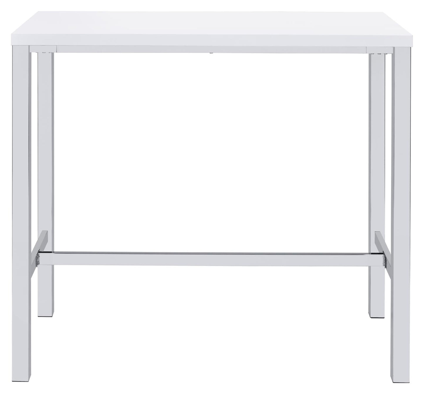 Natividad White High Gloss/Chrome 5-Piece Bar Set - 182525 - Luna Furniture - Dallas Store