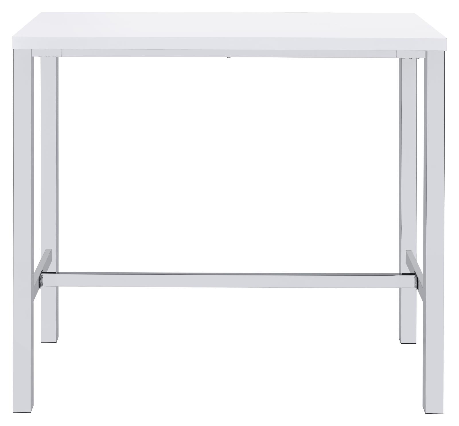Natividad White High Gloss/Chrome 5-Piece Bar Set - 182525 - Luna Furniture - Dallas Store