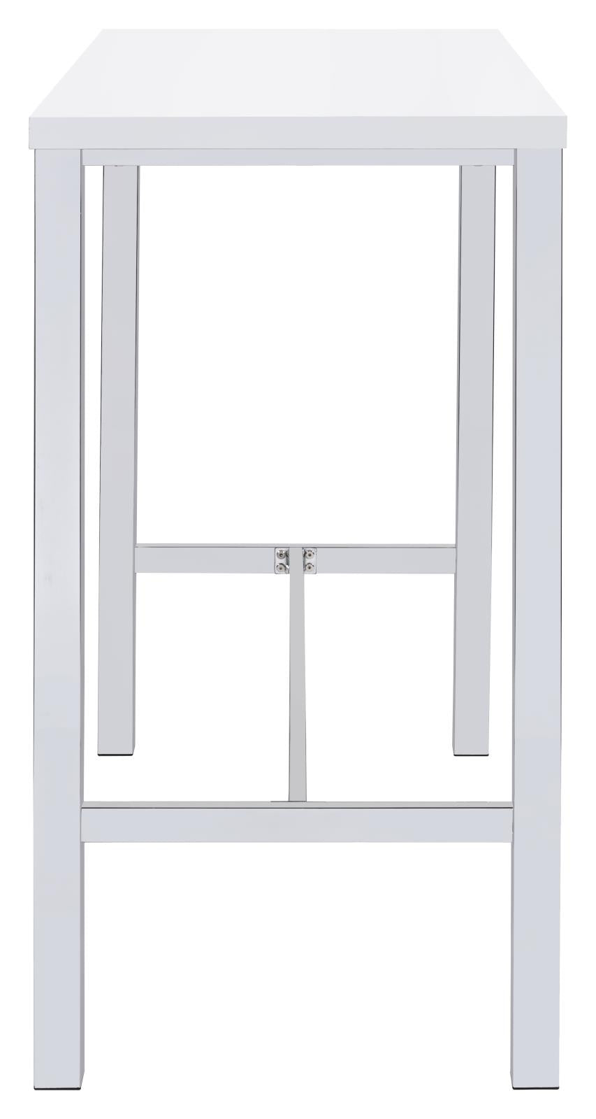 Natividad White High Gloss/Chrome 5-Piece Bar Set - 182525 - Luna Furniture - Dallas Store