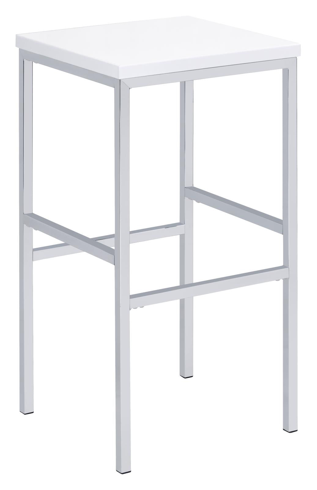 Natividad White High Gloss/Chrome 5-Piece Bar Set - 182525 - Luna Furniture - Dallas Store