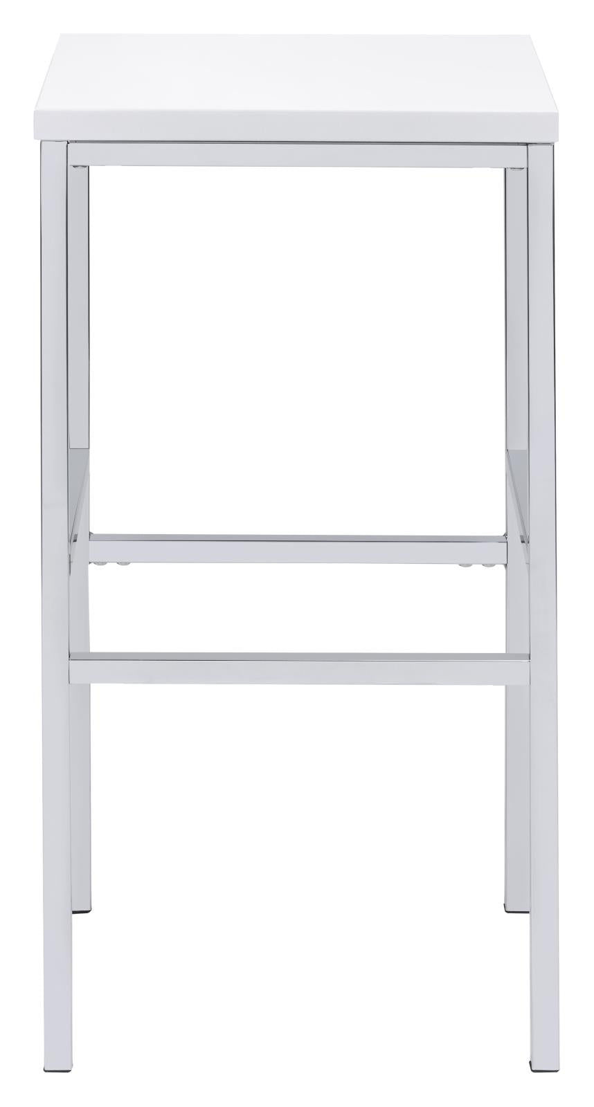 Natividad White High Gloss/Chrome 5-Piece Bar Set - 182525 - Luna Furniture - Dallas Store