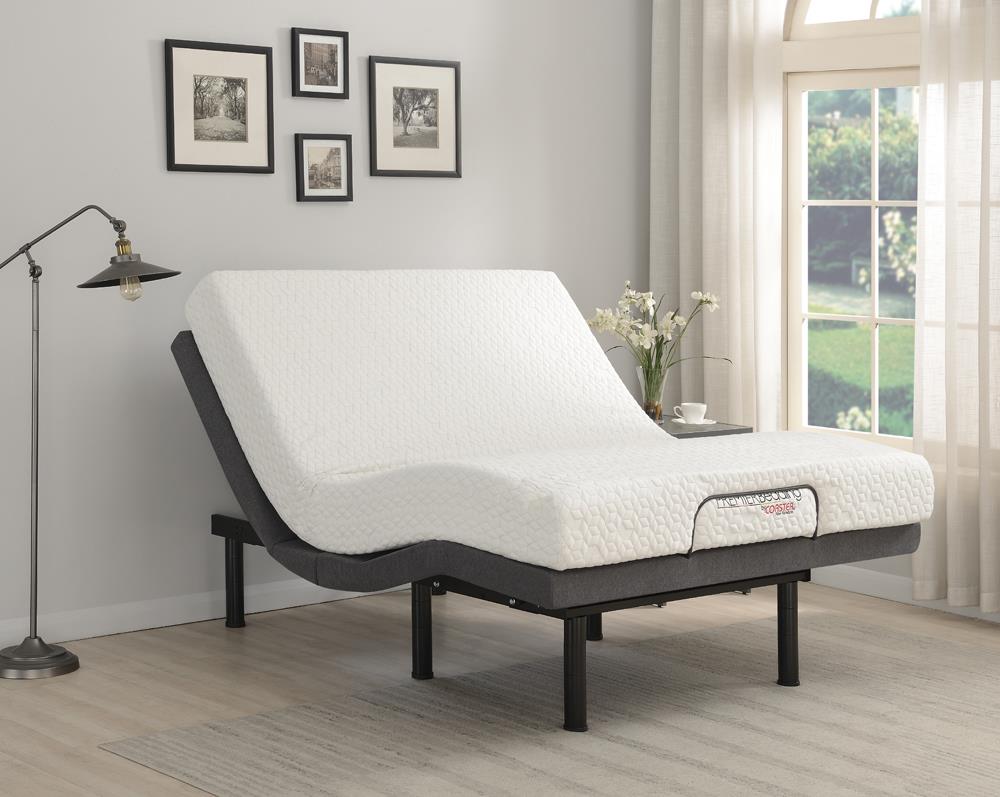 Negan Gray/Black Eastern King Adjustable Bed Base - 350132KE - Luna Furniture - Dallas Store