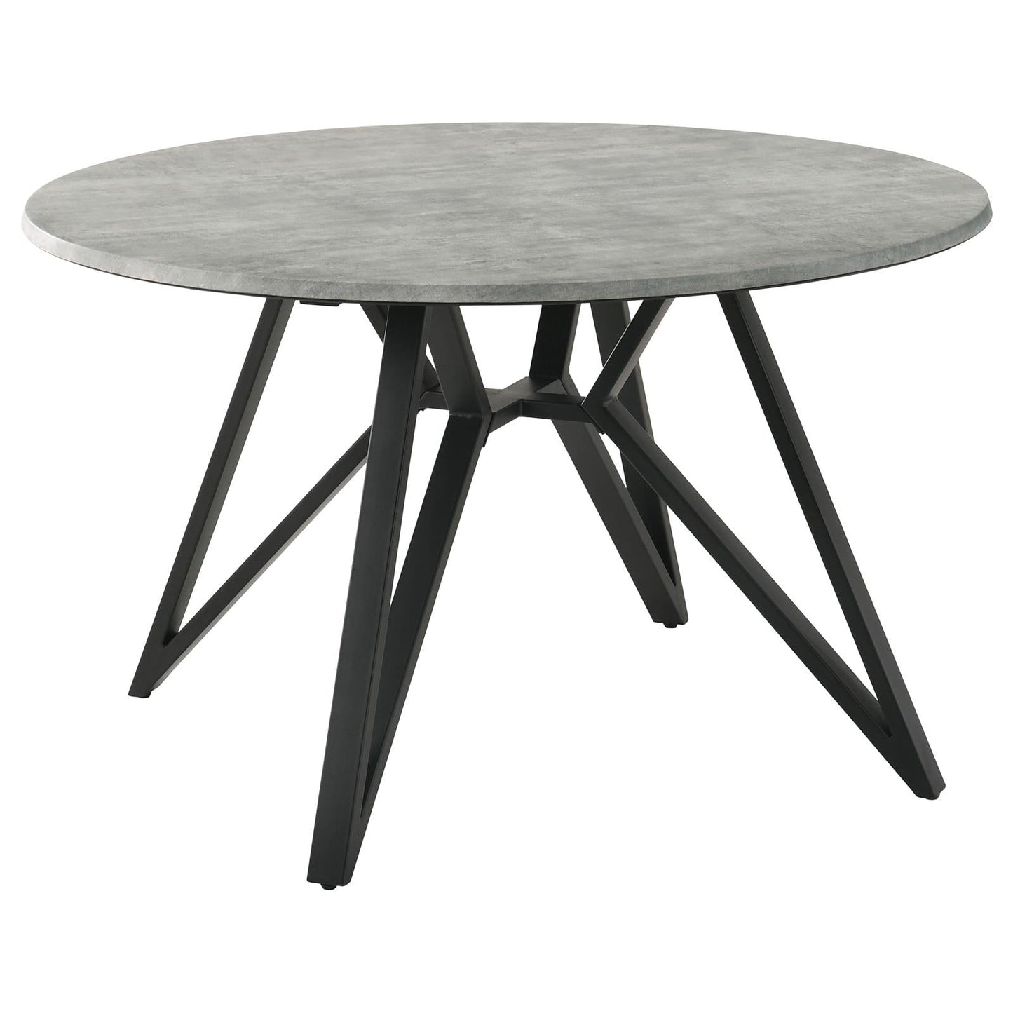 Neil Concrete/Black Round Wood Top Dining Table - 193801 - Luna Furniture - Dallas Store