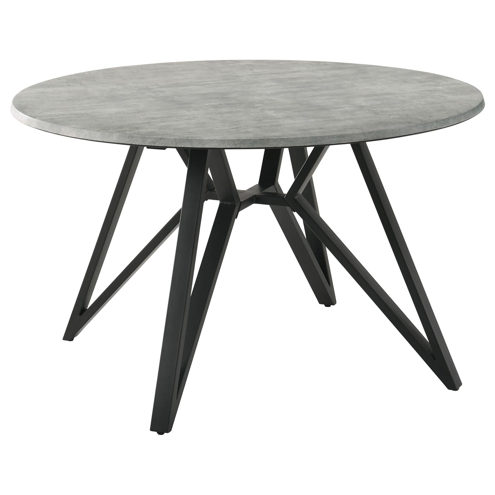 Neil Concrete/Black Round Wood Top Dining Table - 193801 - Luna Furniture - Dallas Store