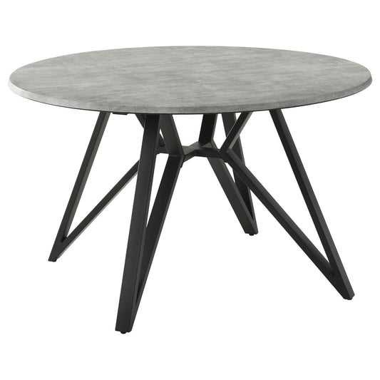 Neil Concrete/Black Round Wood Top Dining Table - 193801 - Luna Furniture - Dallas Store