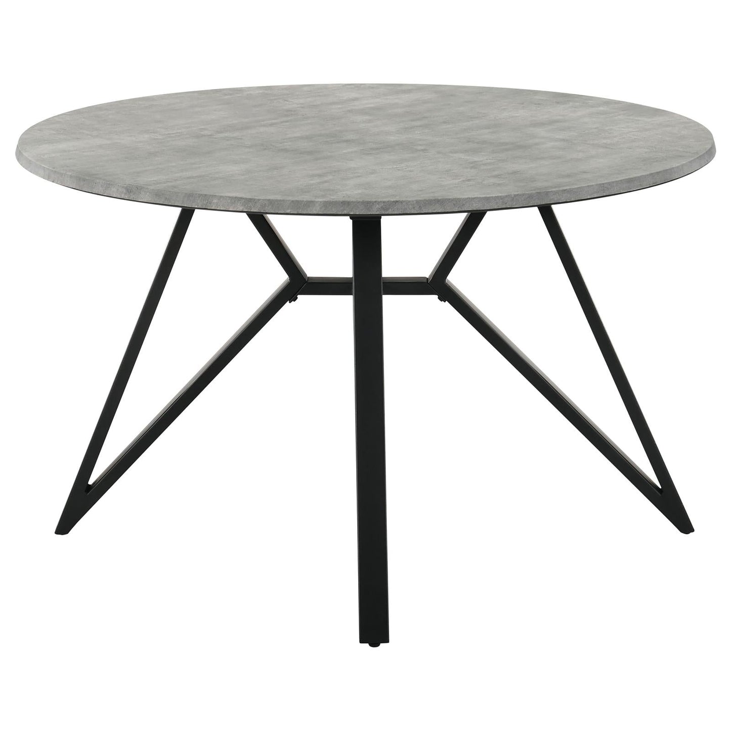 Neil Concrete/Black Round Wood Top Dining Table - 193801 - Luna Furniture - Dallas Store