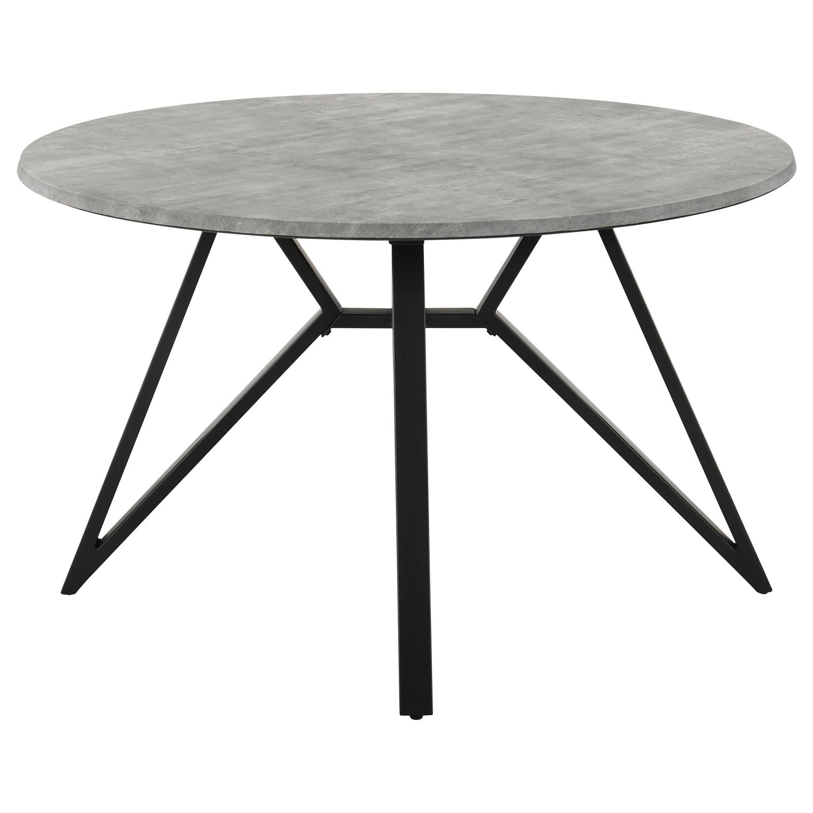 Neil Concrete/Black Round Wood Top Dining Table - 193801 - Luna Furniture - Dallas Store