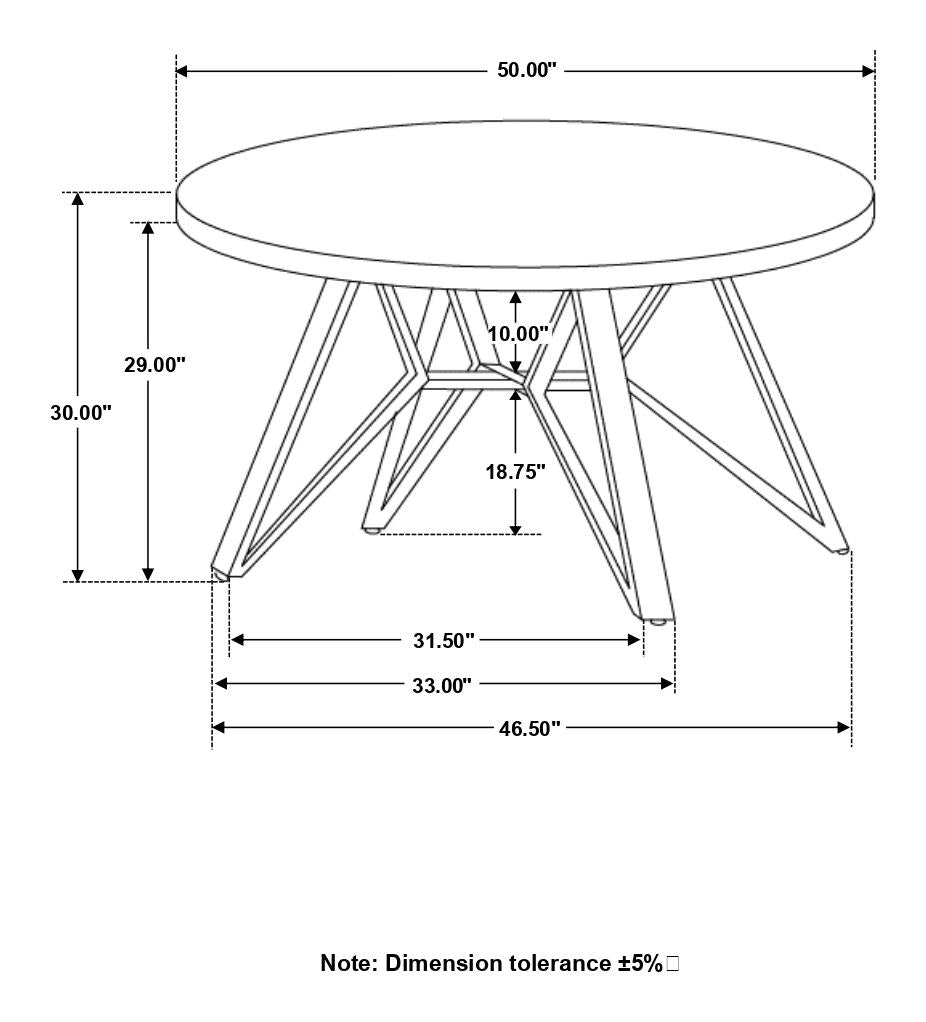 Neil Concrete/Black Round Wood Top Dining Table - 193801 - Luna Furniture - Dallas Store