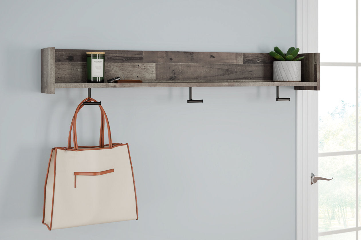 Neilsville Multi Gray Wall Mounted Coat Rack with Shelf - EA2120-151 - Luna Furniture - Dallas Store