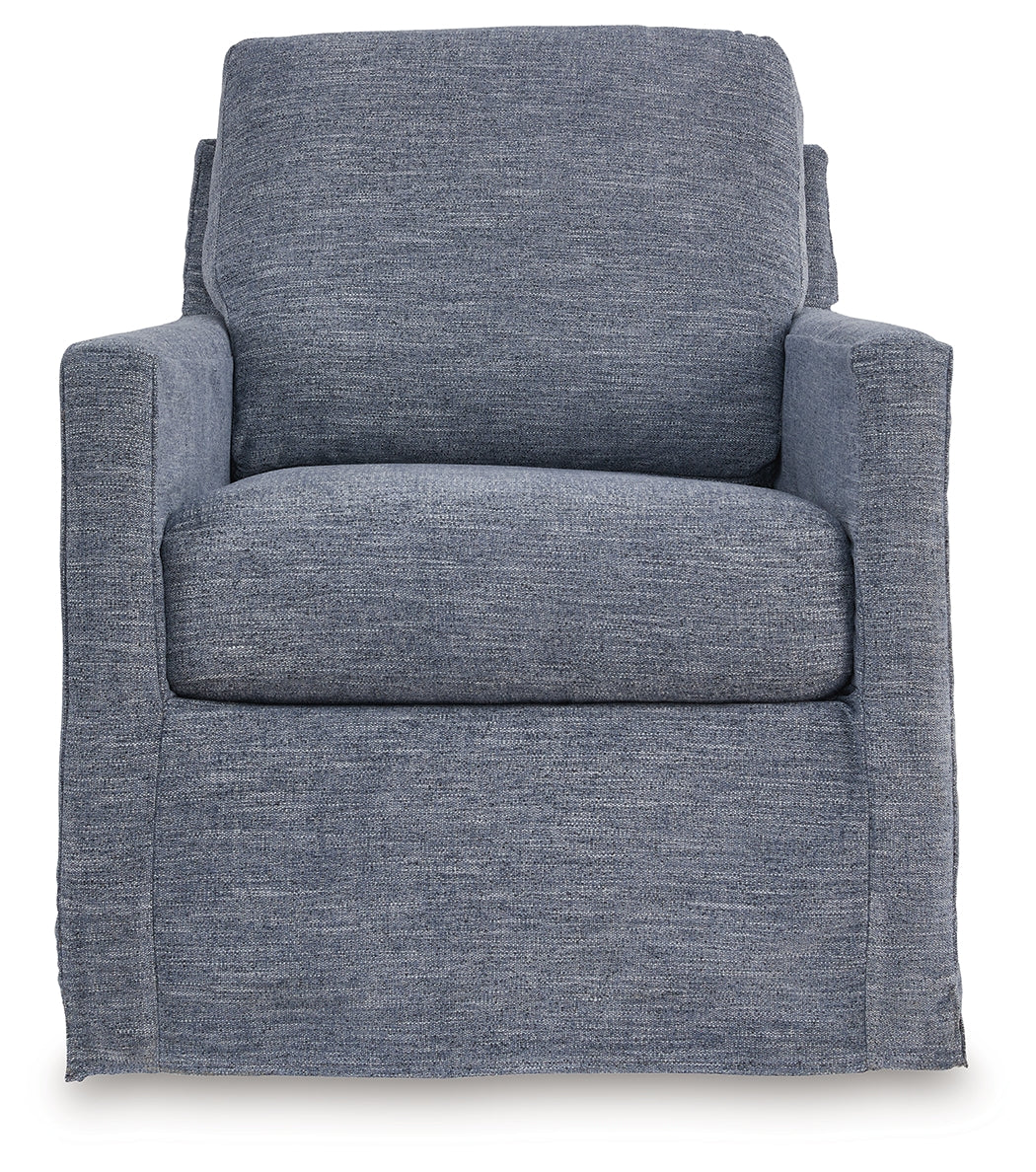 Nenana Next-Gen Nuvella Denim Swivel Glider Accent Chair - A3000646 - Luna Furniture - Dallas Store