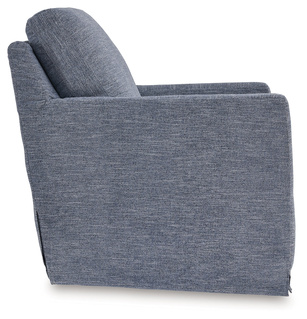Nenana Next-Gen Nuvella Denim Swivel Glider Accent Chair - A3000646 - Luna Furniture - Dallas Store