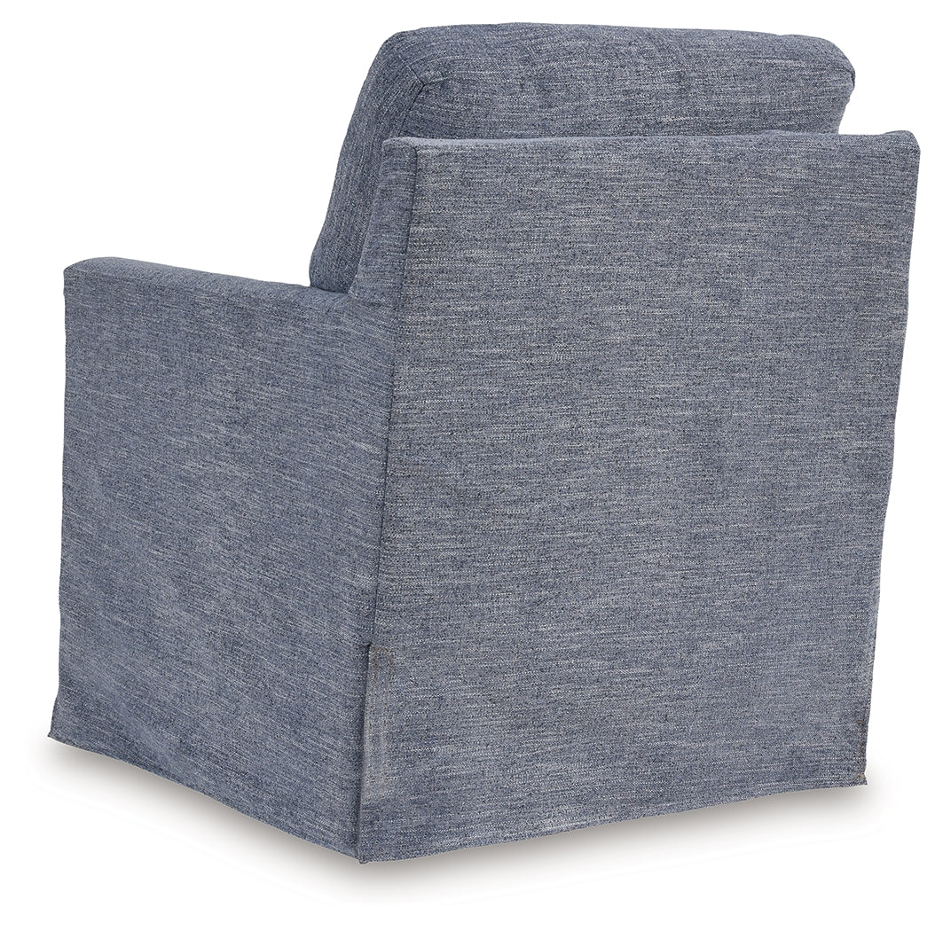 Nenana Next-Gen Nuvella Denim Swivel Glider Accent Chair - A3000646 - Luna Furniture - Dallas Store