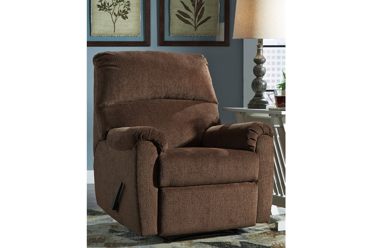 Nerviano Chocolate Recliner - 1080229 - Luna Furniture - Dallas Store