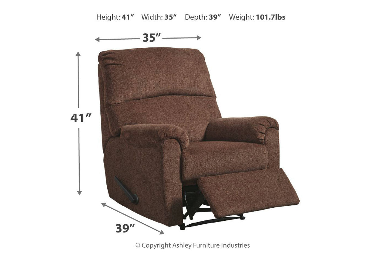 Nerviano Chocolate Recliner - 1080229 - Luna Furniture - Dallas Store
