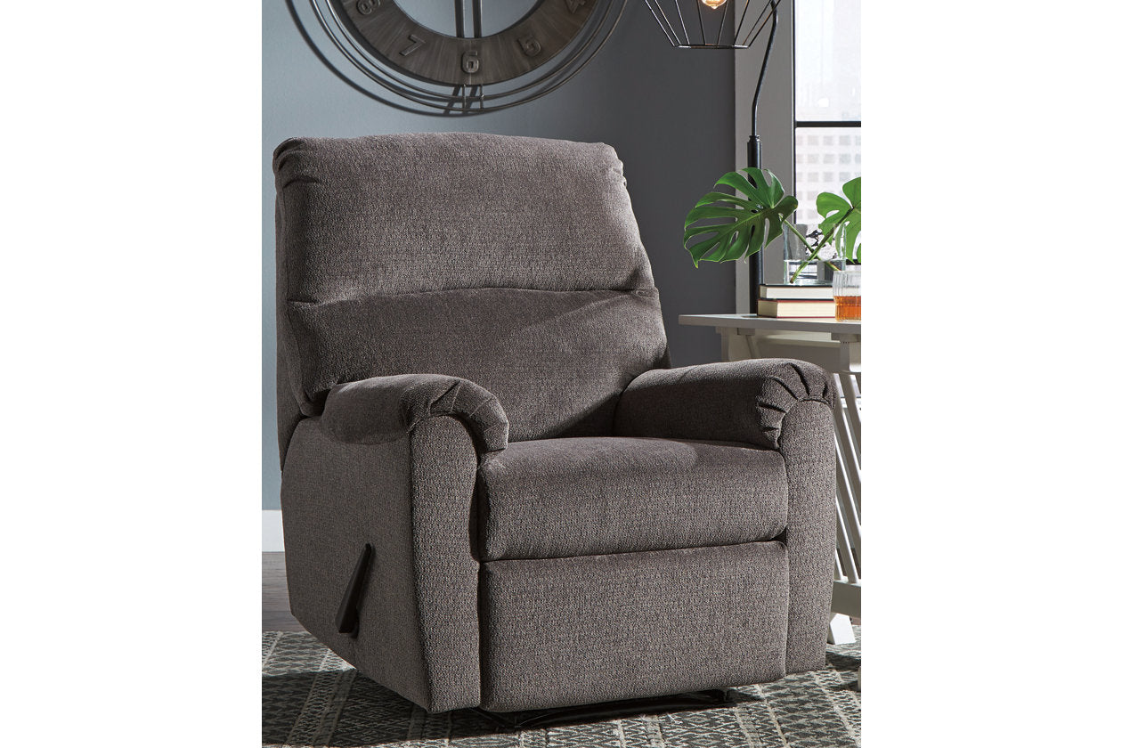 Nerviano Gray Recliner - 1080329 - Luna Furniture - Dallas Store