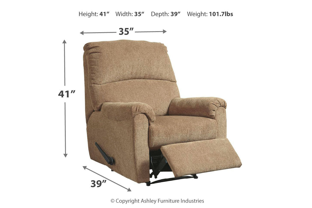 Nerviano Mocha Recliner - 1080129 - Luna Furniture - Dallas Store