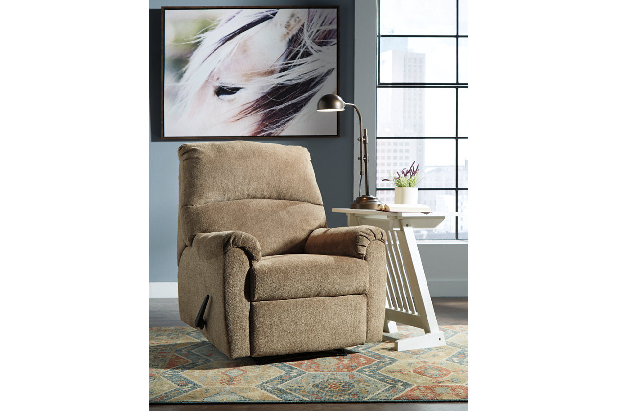 Nerviano Mocha Recliner - 1080129 - Luna Furniture - Dallas Store