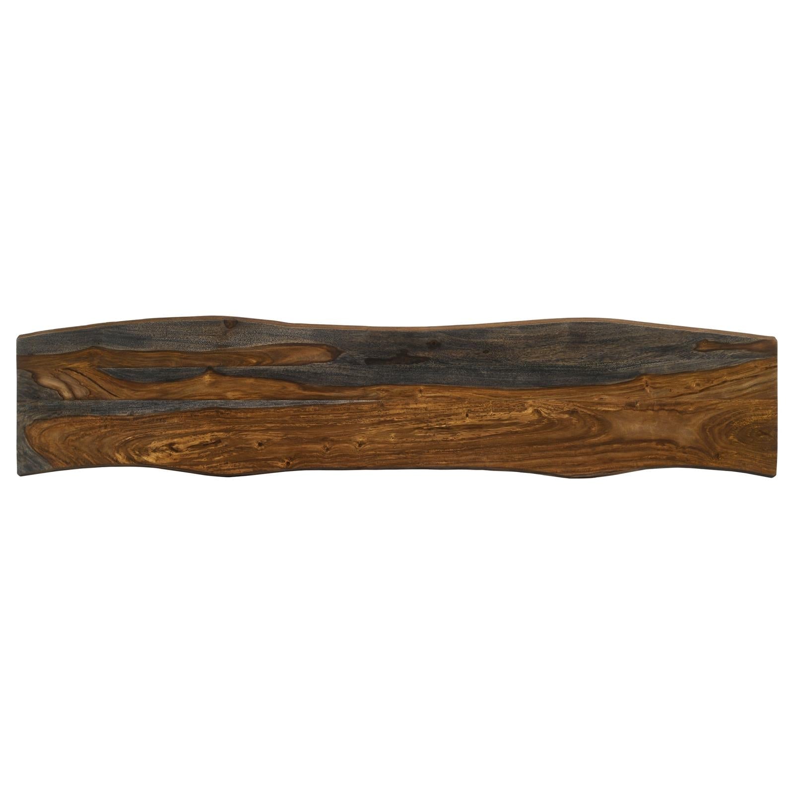Neve Sheesham Gray/Gunmetal Live-edge Dining Bench with Hairpin Legs - 193863 - Luna Furniture - Dallas Store