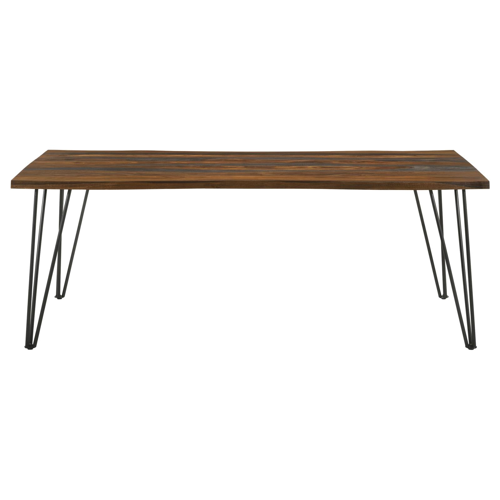 Neve Sheesham Gray/Gunmetal Live-edge Dining Table with Hairpin Legs - 193861 - Luna Furniture - Dallas Store