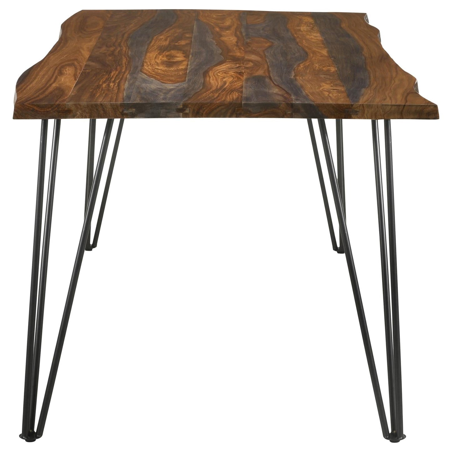 Neve Sheesham Gray/Gunmetal Live-edge Dining Table with Hairpin Legs - 193861 - Luna Furniture - Dallas Store