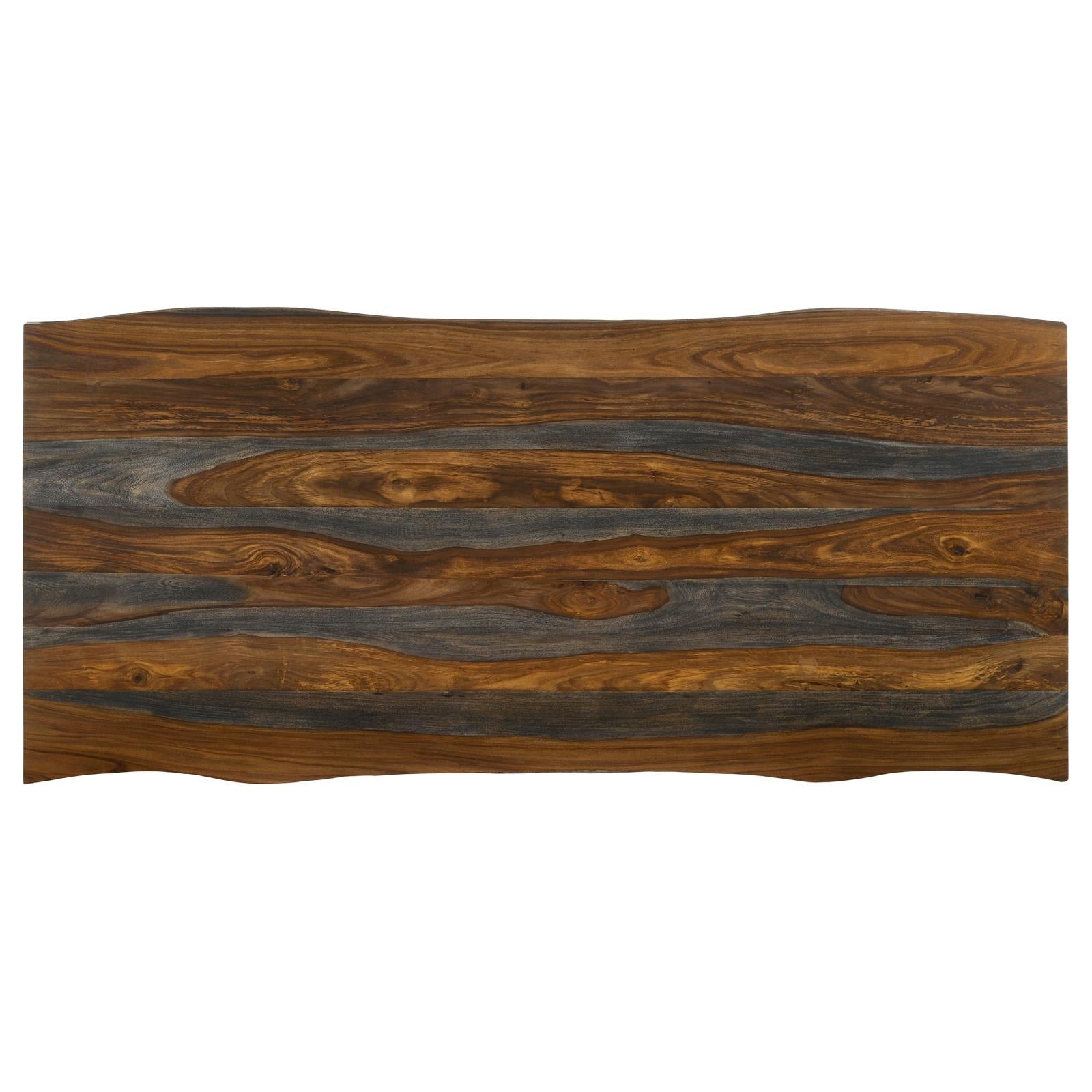 Neve Sheesham Gray/Gunmetal Live-edge Dining Table with Hairpin Legs - 193861 - Luna Furniture - Dallas Store