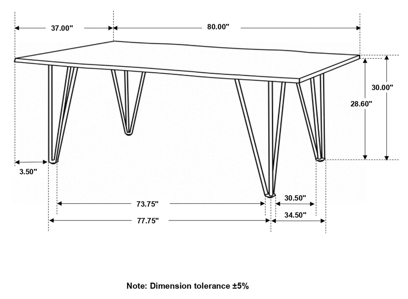 Neve Sheesham Gray/Gunmetal Live-edge Dining Table with Hairpin Legs - 193861 - Luna Furniture - Dallas Store